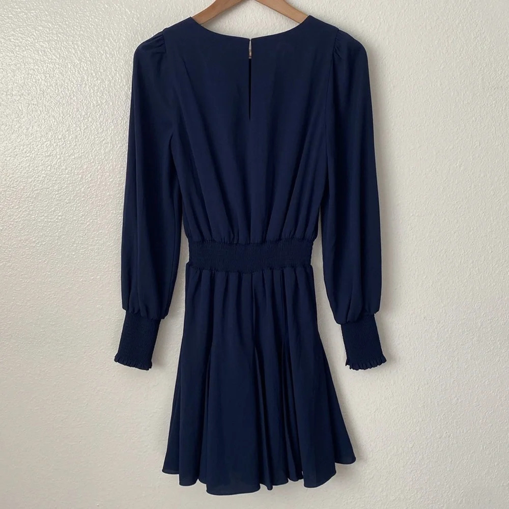 Lilly Pulitzer 2 Lorella Stretch Dress Long Sleeve Knee Length in Navy - Picture 10 of 12